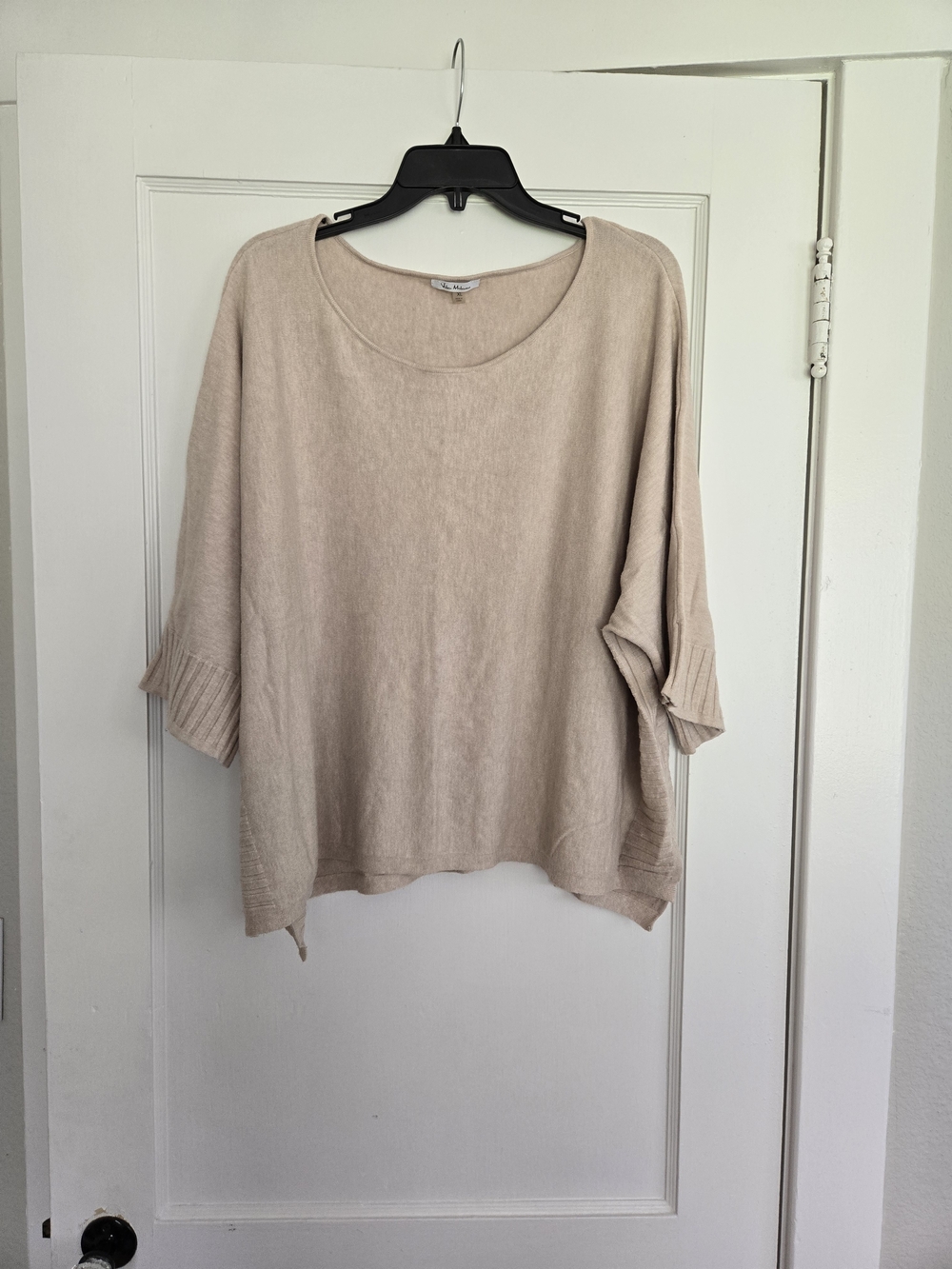 Vila Milano Relaxed Scoop Neck Sweater in Light Beige